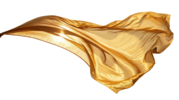 flowing golden fabric gracefully dances in air, capturing light and creating sense of elegance and movement png