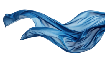 flowing blue silk fabric creates sense of elegance and movement, perfect for various design projects png