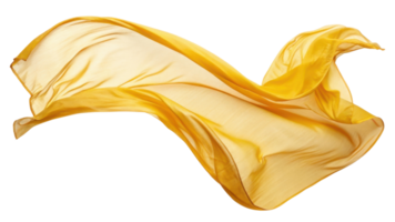 flowing yellow silk fabric creates sense of elegance and movement, perfect for various design projects png