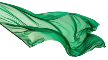 Flowing green fabric creates sense of movement and elegance, perfect for various design projects png
