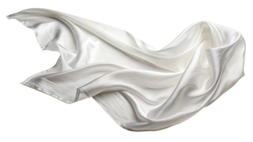 flowing white silk fabric draped elegantly, showcasing its smooth texture and delicate appearance, evoking sense of luxury and softness png