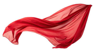 flowing red fabric drapes elegantly, showcasing its soft texture and vibrant color, evoking sense of movement and grace png