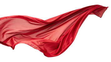 flowing red fabric drapes elegantly, showcasing its smooth texture and vibrant color, evoking sense of luxury and grace png