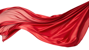 flowing red silk fabric drapes elegantly, showcasing its smooth texture and vibrant color, evoking sense of luxury and grace png