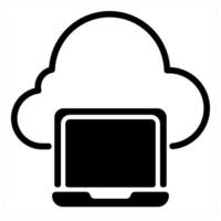 cloud computing and storage icon in black color vector