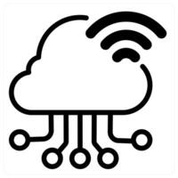 cloud connection icon in black vector