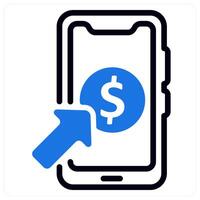 pay per click icon concept in blue color vector
