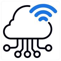 cloud connection icon in blue color vector