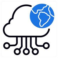 cloud connection in blue color vector