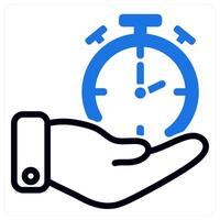 time management icon concept in blue color vector