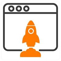 browser launch icon concept in orange vector
