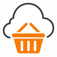 cloud shopping icon concept in orange vector