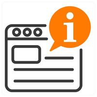 website information icon concept in orange vector