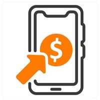 pay per click icon concept in orange vector