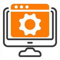 webpage configuration icon concept in orange vector