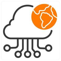cloud connection icon concept in orange concept vector