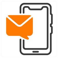 mobile message icon concept in orange vector