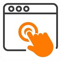 touch icon concept in orange vector