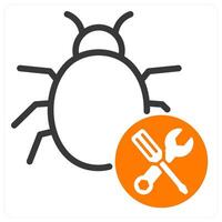 bug fixing icon concept in orange vector