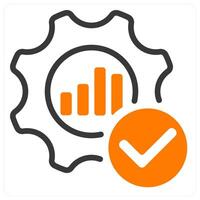 optimization icon concept in orange vector
