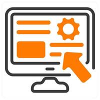 user interface icon concept in orange vector