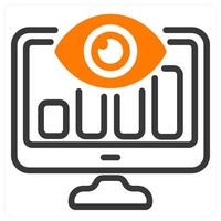 seo monitoring icon concept in orange vector