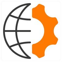 global engineering icon concept in orange vector