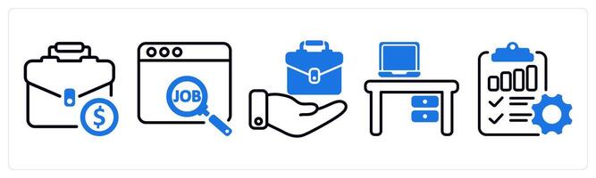 Set of 5 business icons as work, employement vector