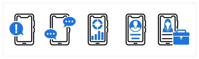 Set of 5 business icons as information app, communication, business app vector
