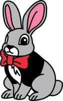 isolate illustration of Rabbit in tuxedo vector