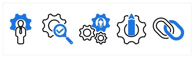 Set of 5 business icons as technical expert, correction, business support vector