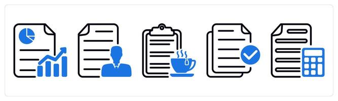 Set of 5 business icons as business progress, employee details, fresh content vector