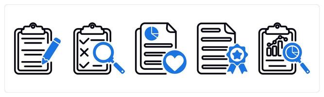 Set of 5 business icons as content editing, assessment, favorite document vector