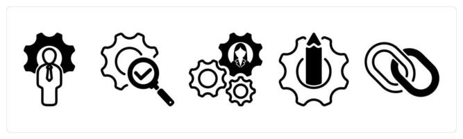 A set of five business icons as technical expert, correction, business support vector