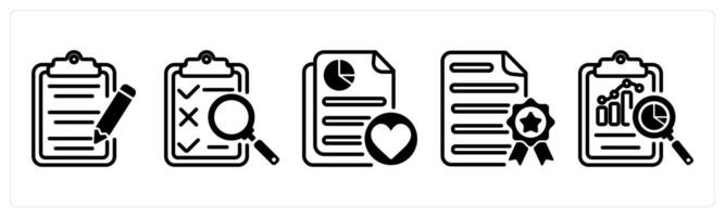 A set of five business icons as content editing, assessment, favorite document vector