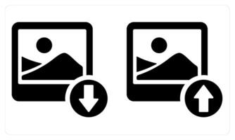 Download Image and Upload Image in black color vector