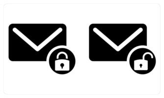 Message Lock and Message Unlock in black color vector