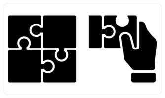 Puzzle and Collaboration in black color vector