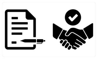 Agreement and Partnership in black color vector