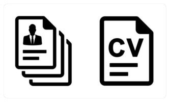 Resume and CV in black color vector