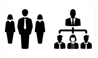 Team and Leadership in black color vector