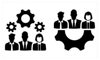 Teamword and Cooperation in black color vector