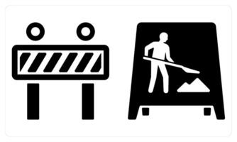 Under Maintenance and Work in Progress in black color vector