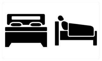 Bed and Rest in black color vector
