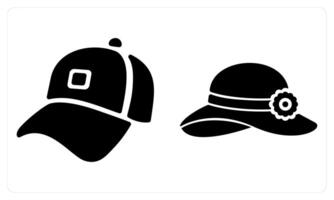 Cap and Hat in black color vector