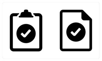 Checklist and Approved Document in black color vector