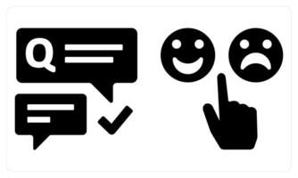 Questionnaire and Review in black color vector