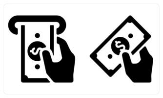 Atm and Cash in black color vector