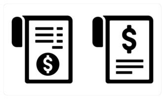 Invoice and Bill in black color vector
