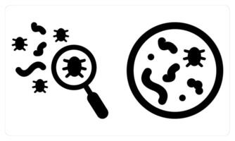 Search Bacteria and Germs in black color vector